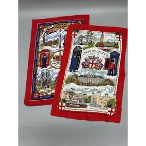 London Tea Towel Set Of 2 Includes Crest of London READ DETAILS